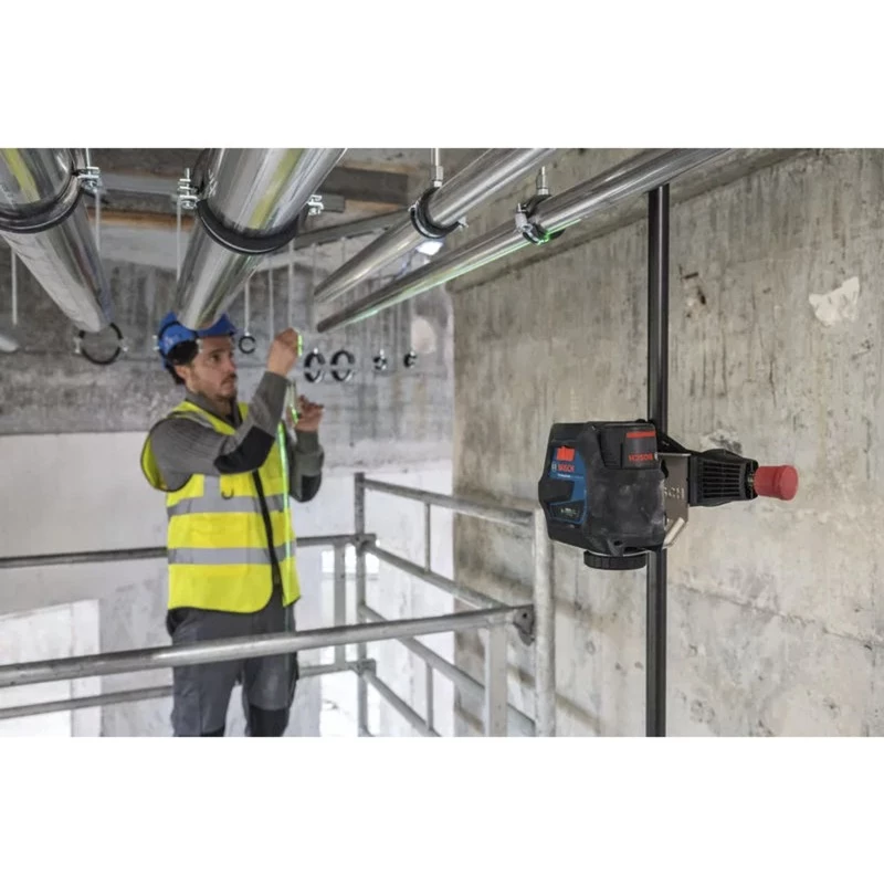 Bosch GCL 12V-50-22 CG Professional Bezprzewodowy Laser Krzyżowy (Niebieski/Czarny, Zielone Linie Laserowe i Punkty Pionu, z Obrotnicą RM 20)