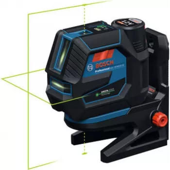 Bosch GCL 12V-50-22 CG Professional Bezprzewodowy Laser Krzyżowy (Niebieski/Czarny, Zielone Linie Laserowe i Punkty Pionu, z Obrotnicą RM 20)