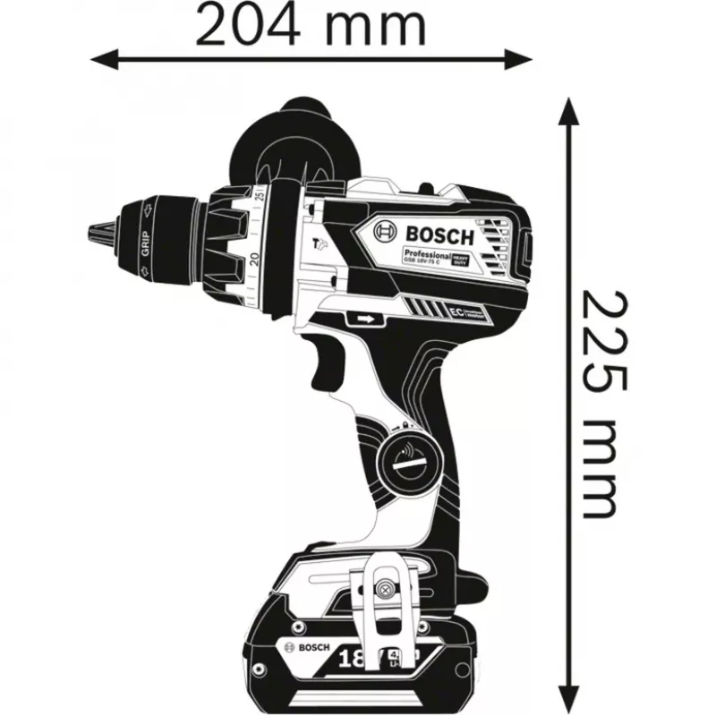 Bosch GSB 18V-110 C Professional 18V Wiertarko-wkrętarka udarowa (samo narzędzie, niebiesko-czarna)
