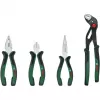 Zestaw szczypiec Bosch Powertools 4-częściowy 1600A02W7K z kombinowanymi, bocznymi, płaskimi i do rur, zielony/czarny