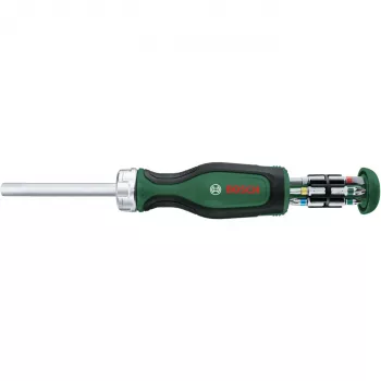 Bosch PowerTools Zestaw wkrętaków grzechotkowych z bitami, 13-częściowy, moment obrotowy do 50 Nm, zielony/czarny (1600A032V0)