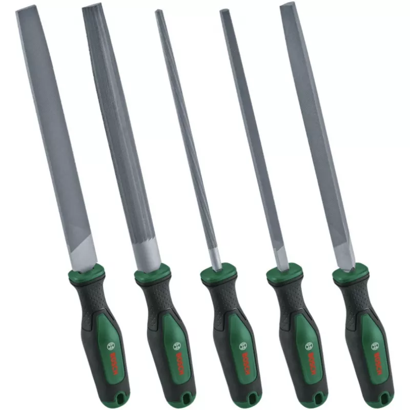 BOSCH POWERTOOLS Zestaw pilników, 5-częściowy, 200 mm, zielony/czarny