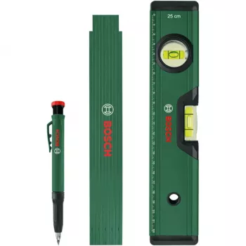 Zestaw do znakowania Bosch PowerTools, 3-częściowy (zielony/czarny) – marker do głębokich otworów, marker uniwersalny i ołówek ciesielski