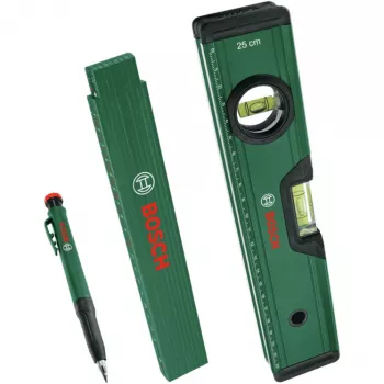 Zestaw do znakowania Bosch PowerTools, 3-częściowy (zielony/czarny) – marker do głębokich otworów, marker uniwersalny i ołówek ciesielski