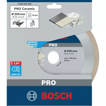 BOSCH POWERTOOLS PRO Ceramiczna tarcza diamentowa do cięcia, Ø 200 mm (otwór 25.4 mm)