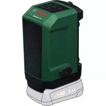 BOSCH POWERTOOLS UniversalSpeaker 18V-1 (Zielony/Czarny, Bluetooth, USB-C, samo narzędzie, POWER FOR ALL ALLIANCE)