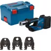 Bosch Professional GPT 18V-19 Akumulatorowe Narzędzie do Zaciskania 18V Zestaw Solo SV (3 Kompaktowe Szczęki SV, L-BOXX, Bez Akumulatora/Ładowarki)
