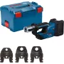 Bosch Professional GPT 18V-19 Akumulatorowe Narzędzie do Zaciskania 18V Zestaw Solo SV (3 Kompaktowe Szczęki SV, L-BOXX, Bez Akumulatora/Ładowarki)