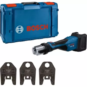 Bosch Professional GPT 18V-32 Akumulatorowe narzędzie zaciskowe (narzędzie bez akumulatora, 3 standardowe szczęki SV, L-BOXX)