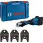 Bosch Professional GPT 18V-32 Akumulatorowe Narzędzie do Zaciskania, Wersja Solo, Zestaw TH, 18V, Niebieski, bez Akumulatora i Ładowarki, 3 Standardowe Szczęki Zaciskowe TH, w L-BOXX