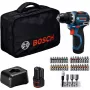 Bosch Professional GSR 12V-32 Wiertarko-wkrętarka akumulatorowa (12V, 2x 2.0Ah Li-Ion, 36-elementowy zestaw akcesoriów, walizka narzędziowa, niebieski/czarny)