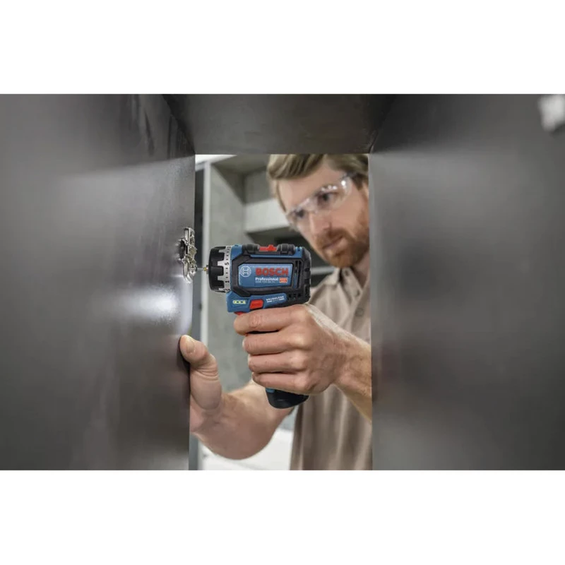Bosch Professional GSR 12V-32 FC Wiertarko-wkrętarka akumulatorowa 12V (Niebiesko-czarna, samo urządzenie, 5 adapterów, L-BOXX)