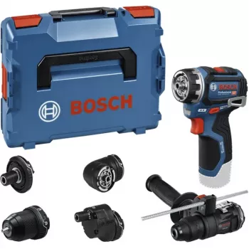 Bosch Professional GSR 12V-32 FC Wiertarko-wkrętarka akumulatorowa 12V (Niebiesko-czarna, samo urządzenie, 5 adapterów, L-BOXX)