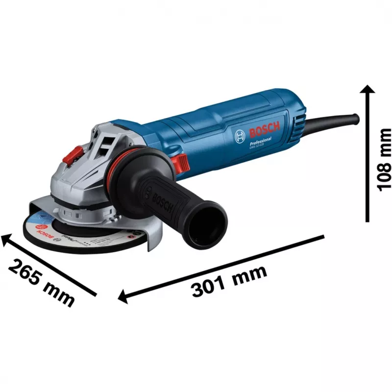 Bosch Professional GWS 12-125 06013A6106 Szlifierka kątowa 125 mm 1200 W ze zmienną prędkością
