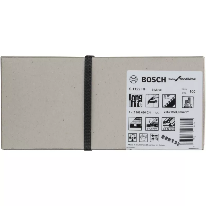 Bosch S 1122 HF Progressor do drewna i metalu Bimetalowy brzeszczot do piły szablastej (225 mm, 6/10 TPI, 1 szt.)
