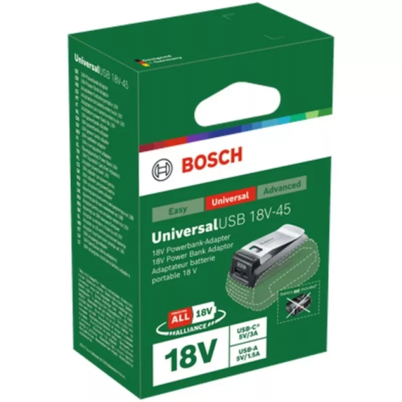 Ładowarka Bosch UniUSB 18V-15 do akumulatorów 18V POWER FOR ALL z portem USB-C (1600A02WS1)