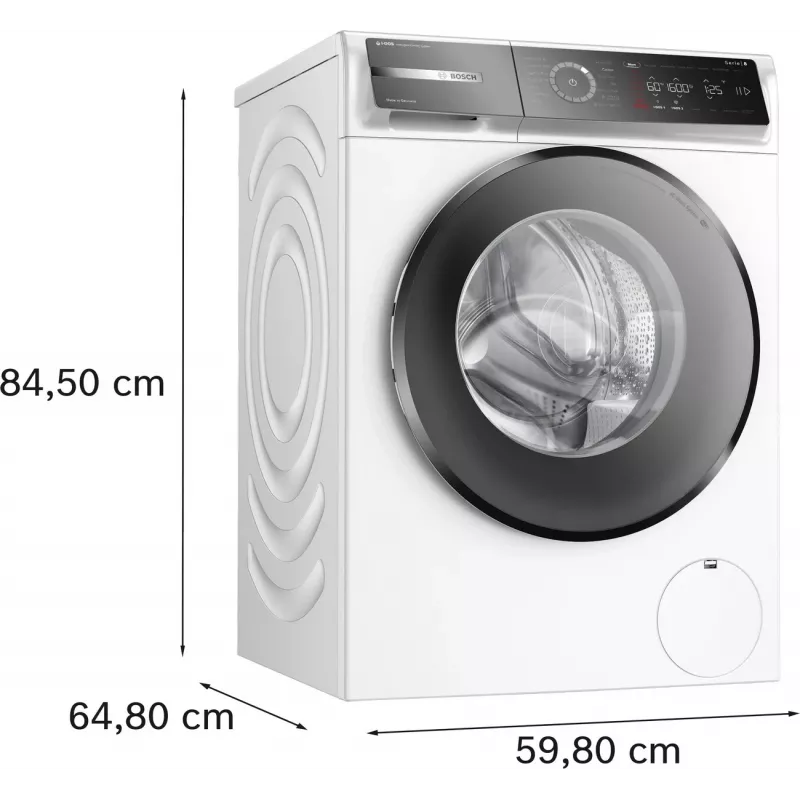 Bosch WGB266A0SN Pralka ładowana od przodu, 10 kg, 1600 obr/min, Klasa energetyczna A, Biała