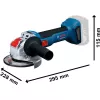 BOSCH X-LOCK Akumulatorowa szlifierka kątowa GWX 18V-8 Professional Solo, 18V, Niebieski/Czarny, 125 mm (bez akumulatora i ładowarki)