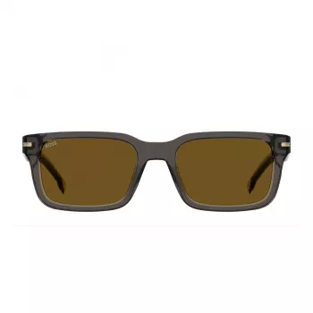 BOSS BOSS1628SKB7 Męskie Okulary Przeciwsłoneczne Prostokątne Dark Havana Grey