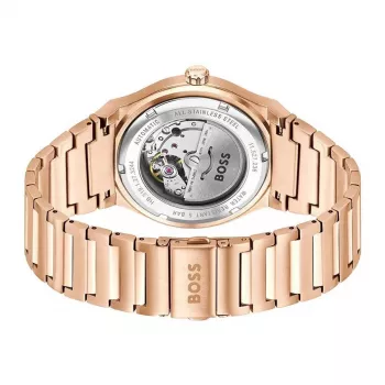 BOSS MAN 1514185 Zegarek Analogowy Kwarcowy 41mm Czarna Tarcza Skórzany Pasek