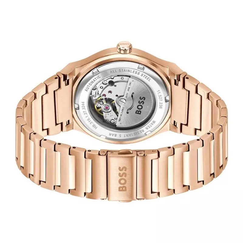 BOSS MAN 1514185 Zegarek Analogowy Kwarcowy 41mm Czarna Tarcza Skórzany Pasek