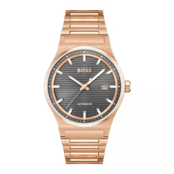 BOSS MAN 1514185 Zegarek Analogowy Kwarcowy 41mm Czarna Tarcza Skórzany Pasek