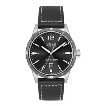 Zegarek męski BOSS Grand Prix Chronograph 1513898 44mm Czarna tarcza Skórzany pasek