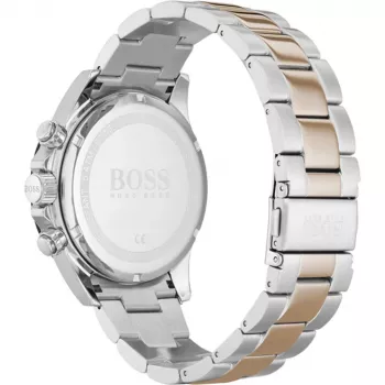 Zegarek męski BOSS 1513757 43mm Stal nierdzewna Niebieska tarcza Brązowa skóra Chronograf
