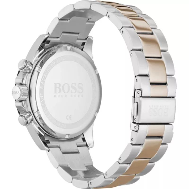 Zegarek męski BOSS 1513757 43mm Stal nierdzewna Niebieska tarcza Brązowa skóra Chronograf