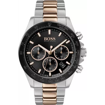 Zegarek męski BOSS 1513757 43mm Stal nierdzewna Niebieska tarcza Brązowa skóra Chronograf