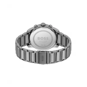 Zegarek męski BOSS 1514005 44mm Koperta ze stali nierdzewnej Niebieska tarcza Brązowy pasek skórzany Chronograf Kwarcowy