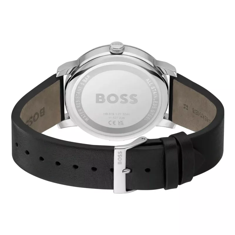 Zegarek męski BOSS 1514125 Velocity Kwarcowy Chronograf 44 mm Niebieska Tarcza Brązowy Pasek Skórzany