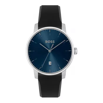 Zegarek męski BOSS 1514131 40mm Kwarcowy Chronograf Stalowa Koperta Czarny Skórzany Pasek