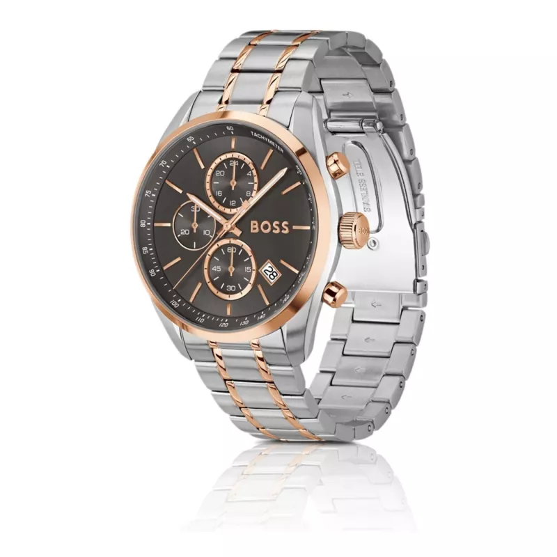Zegarek męski BOSS 1514252 44mm Kwarcowy Chronograf Stal nierdzewna Silikon Czarny
