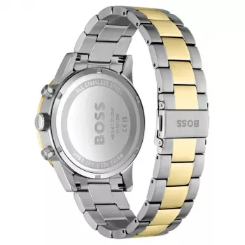 Zegarek męski BOSS Skymaster Quartz Chronograph 1514163 44mm Niebieska Tarcza Stalowa Siatka