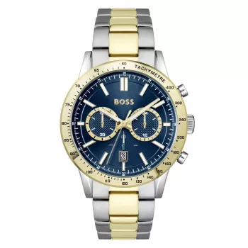 Zegarek męski BOSS Skymaster Quartz Chronograph 1514163 44mm Niebieska Tarcza Stalowa Siatka