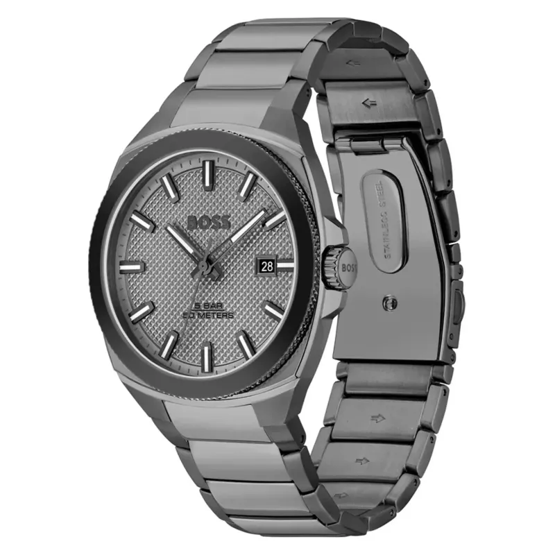 Zegarek męski BOSS Skymaster Quartz 1514137 41mm Niebieska tarcza Stalowa siatka