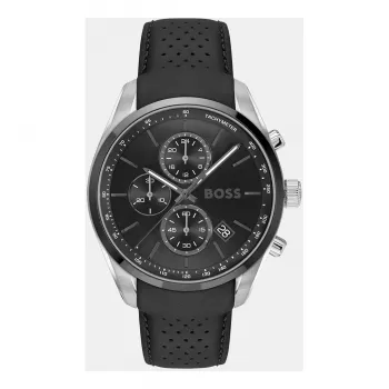 Zegarek BOSS Man 1514224 (44,5 mm) Kwarcowy Chronograf Niebieska Tarcza Brązowy Pasek Skórzany