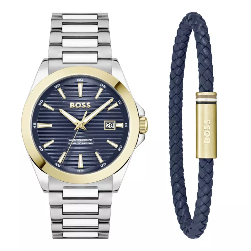 Zegarek BOSS Man 1570191 (41mm) Pilot Edition Kwarcowy Stal Nierdzewna Skóra Brązowy