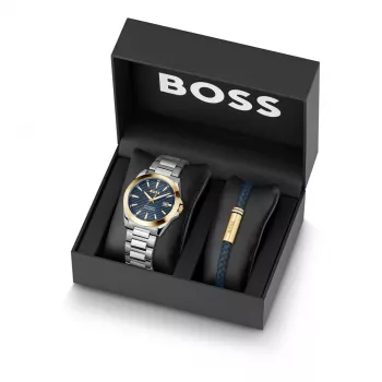 Zegarek BOSS Man 1570191 (41mm) Pilot Edition Kwarcowy Stal Nierdzewna Skóra Brązowy