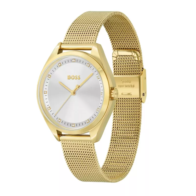 Zegarek BOSS Women's Purity Quartz 1502669 37mm Srebrny Stal Nierdzewna Siatka