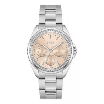 Zegarek damski BOSS 1502732 38mm srebrny, stal nierdzewna, siateczka, kwarcowy
