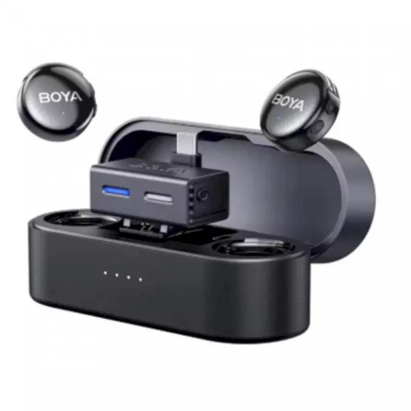 BOYA BOYALINK 3-02 Bezprzewodowy System Mikrofonowy 2.4GHz USB-C - Czarny