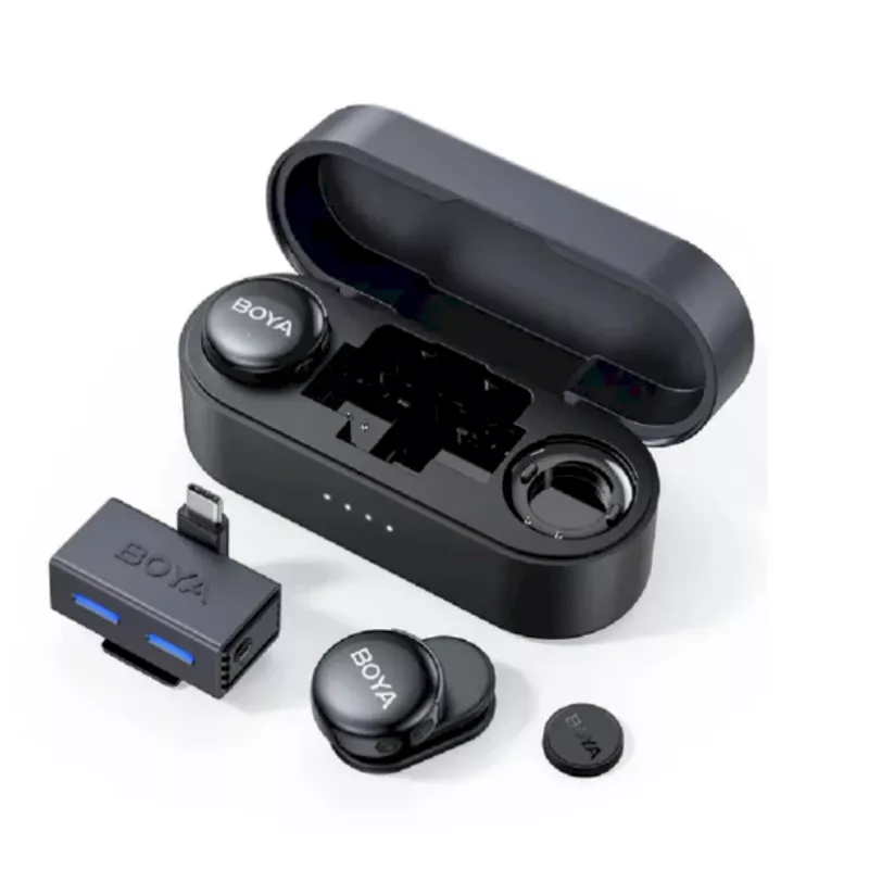 BOYA BOYALINK 3-02 Bezprzewodowy System Mikrofonowy 2.4GHz USB-C - Czarny