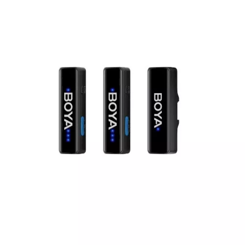 BOYA BOYALINK-TX Bezprzewodowy System Mikrofonowy, 2.4GHz, 1 Odbiornik i 2 Nadajniki, Ultra Długa Żywotność Baterii, Czarny
