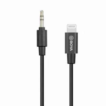 BOYA BY-K1 3.5mm TRRS Męski do Lightning Męski Przewód Adapterowy Audio (20 cm, Czarny)