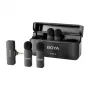 BOYA BY-V4 Bezprzewodowy System Mikrofonowy 2.4GHz z 4 Nadajnikami i 1 Odbiornikiem (Złącze 3.5mm) Czarny