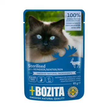Bozita Pouch Sterilised HiS Reindeer Wet Cat Food 85g