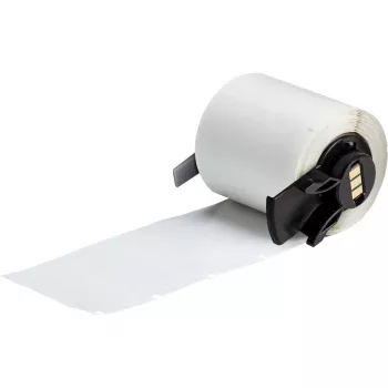 Brady M6-78-427-AW Etykiety samolaminujące z winylu, białe/przezroczyste, 38,1 mm x 38,1 mm, do BMP41/51/53, 250 szt. w kasecie