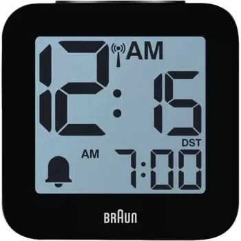 Braun BC 25 BP-DCF Radio-Controlled Alarm Clock with Voice Output, Black (60077)